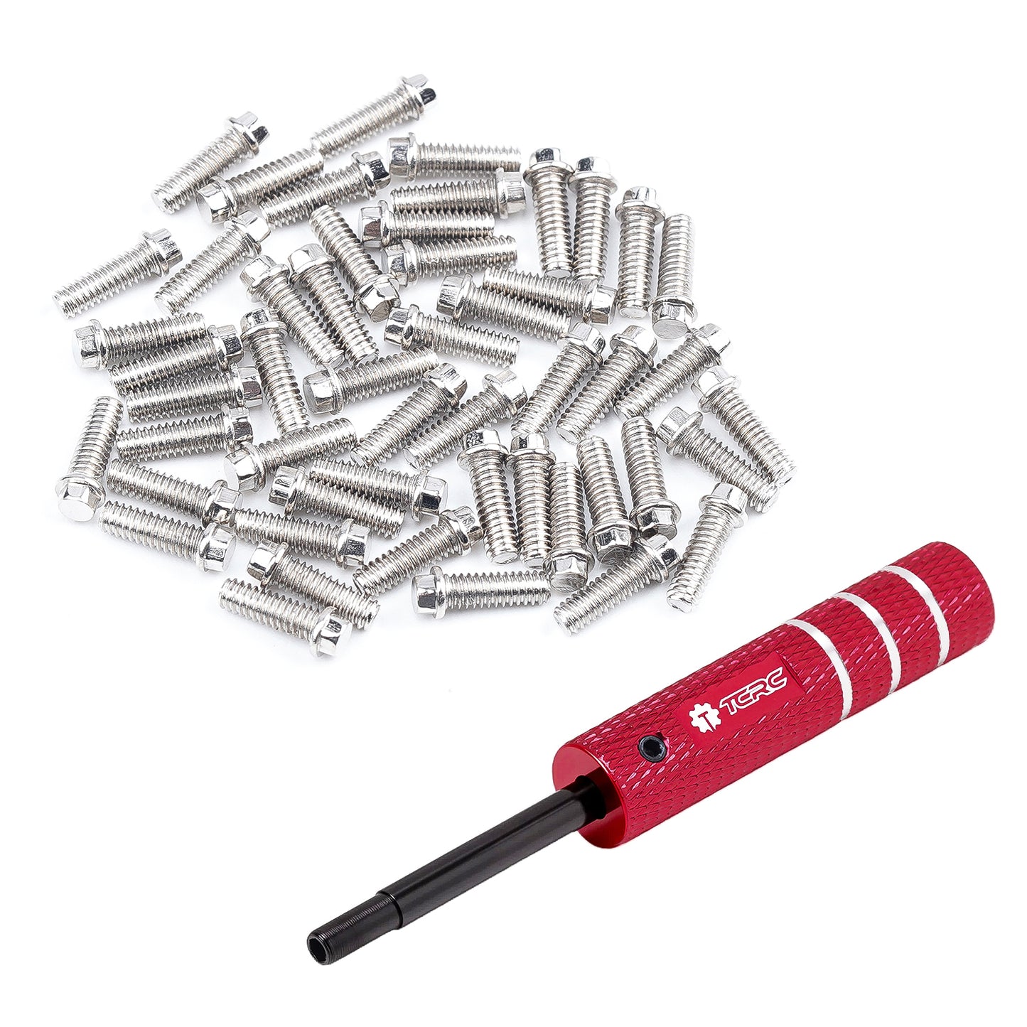 TCRC 75PCS Carbon Steel M2x6mm Beadlock Screws with Aluminum Easy Handheld Installation Tool for 1.9inch 2.2inch wheel hubs