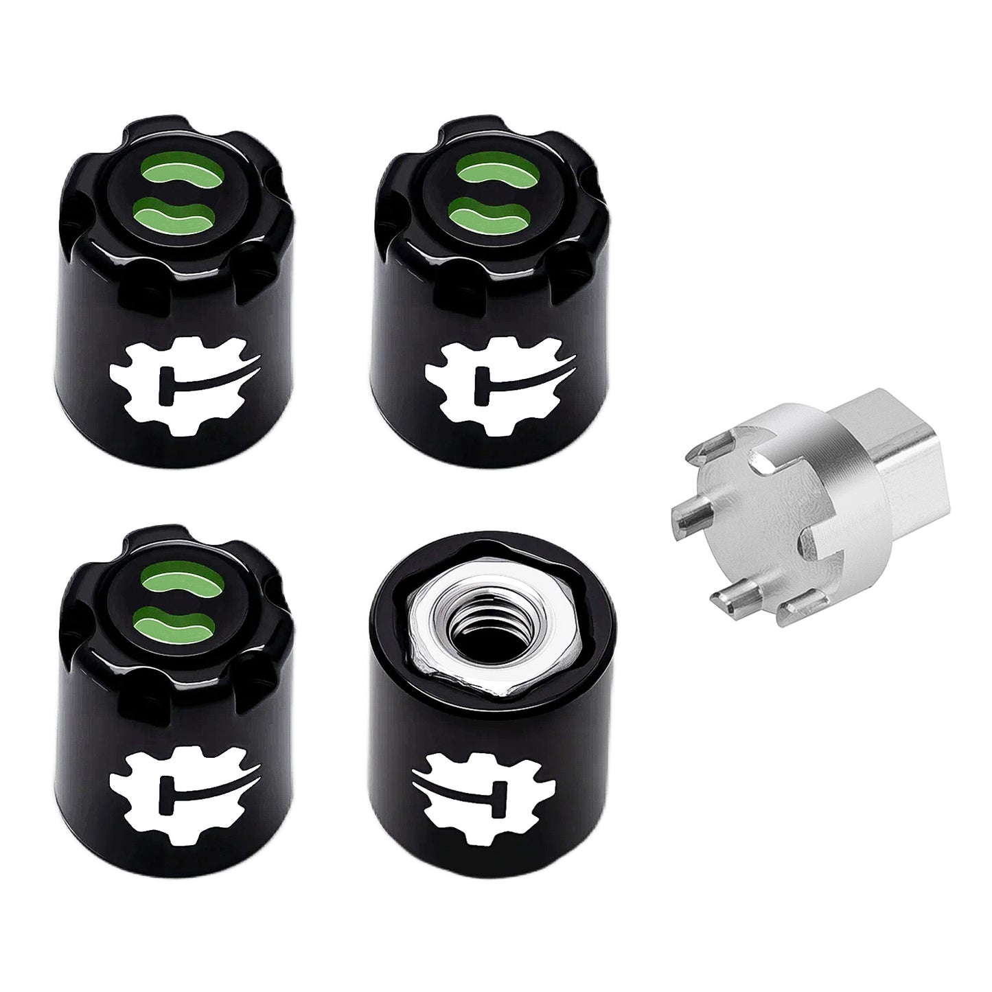TCRC 4PCS Aluminum M2 Wheels Center Caps Lock Nuts