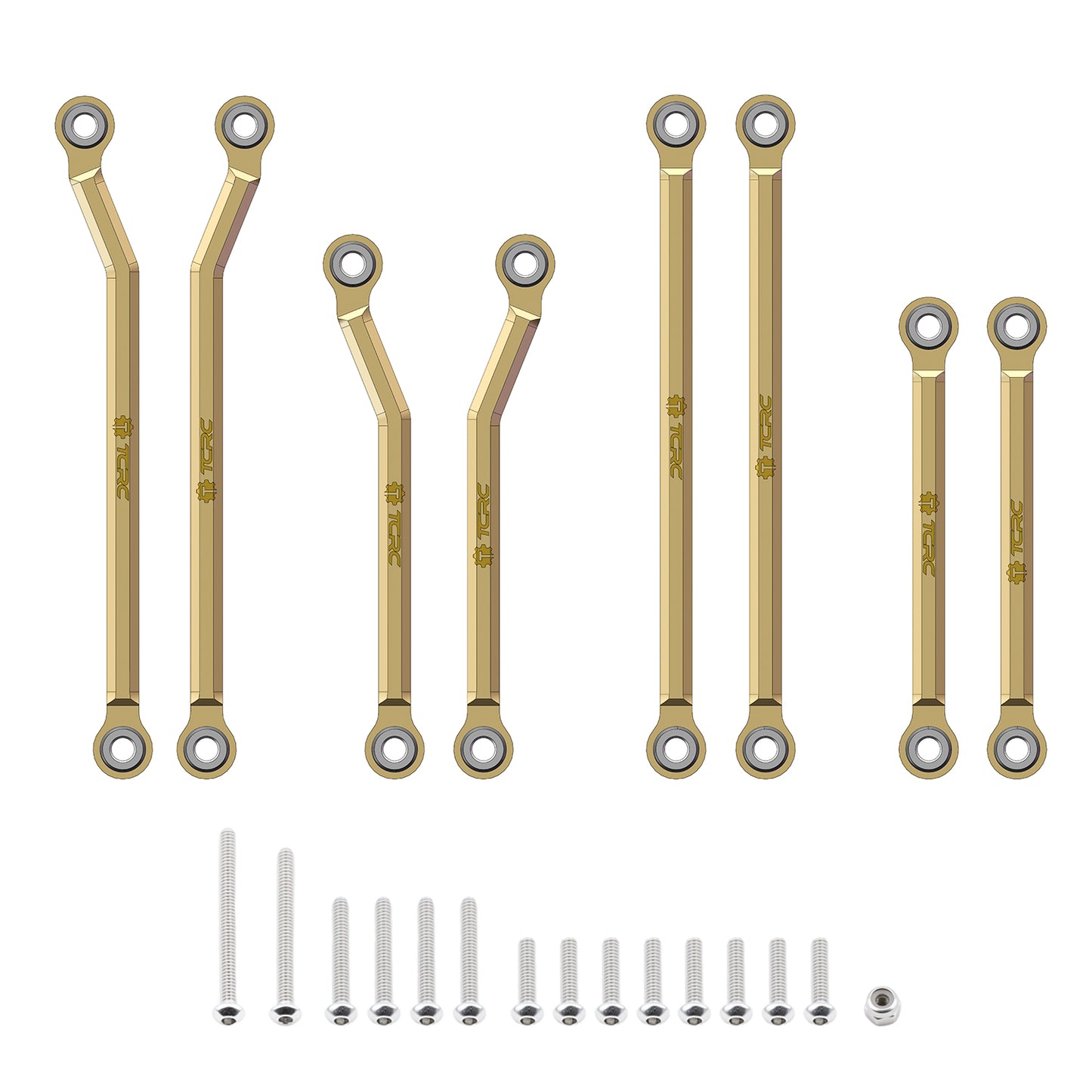 TCRC Brass High Clearance Chassis Links Set for 1/18 TRX4M Defender Bronco