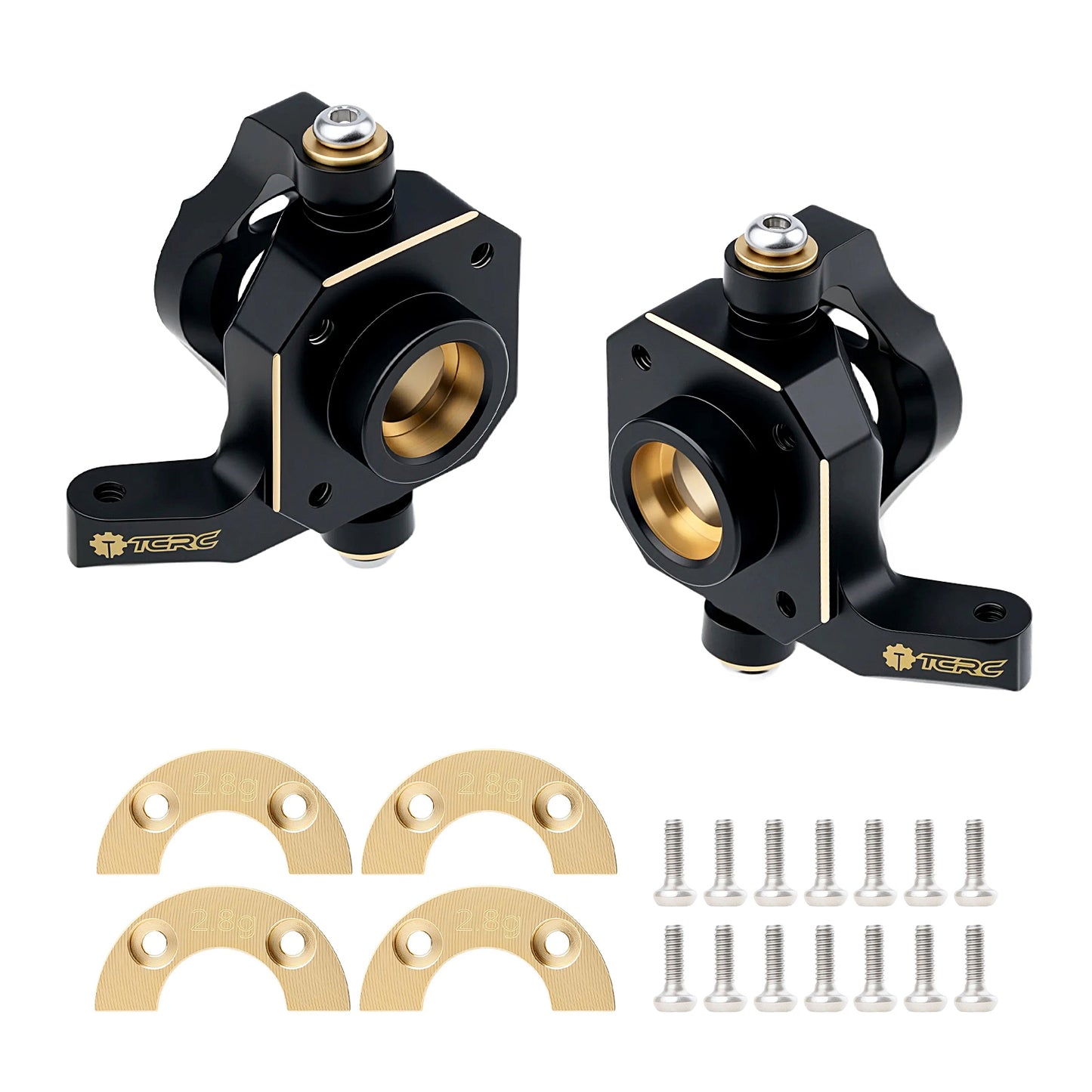 TCRC Brass Front Steering Knuckles + C-Hub with Adjustable Steering Block Weights Set 43g/Pair for HPI Venture18 Straight Axle Upgrade