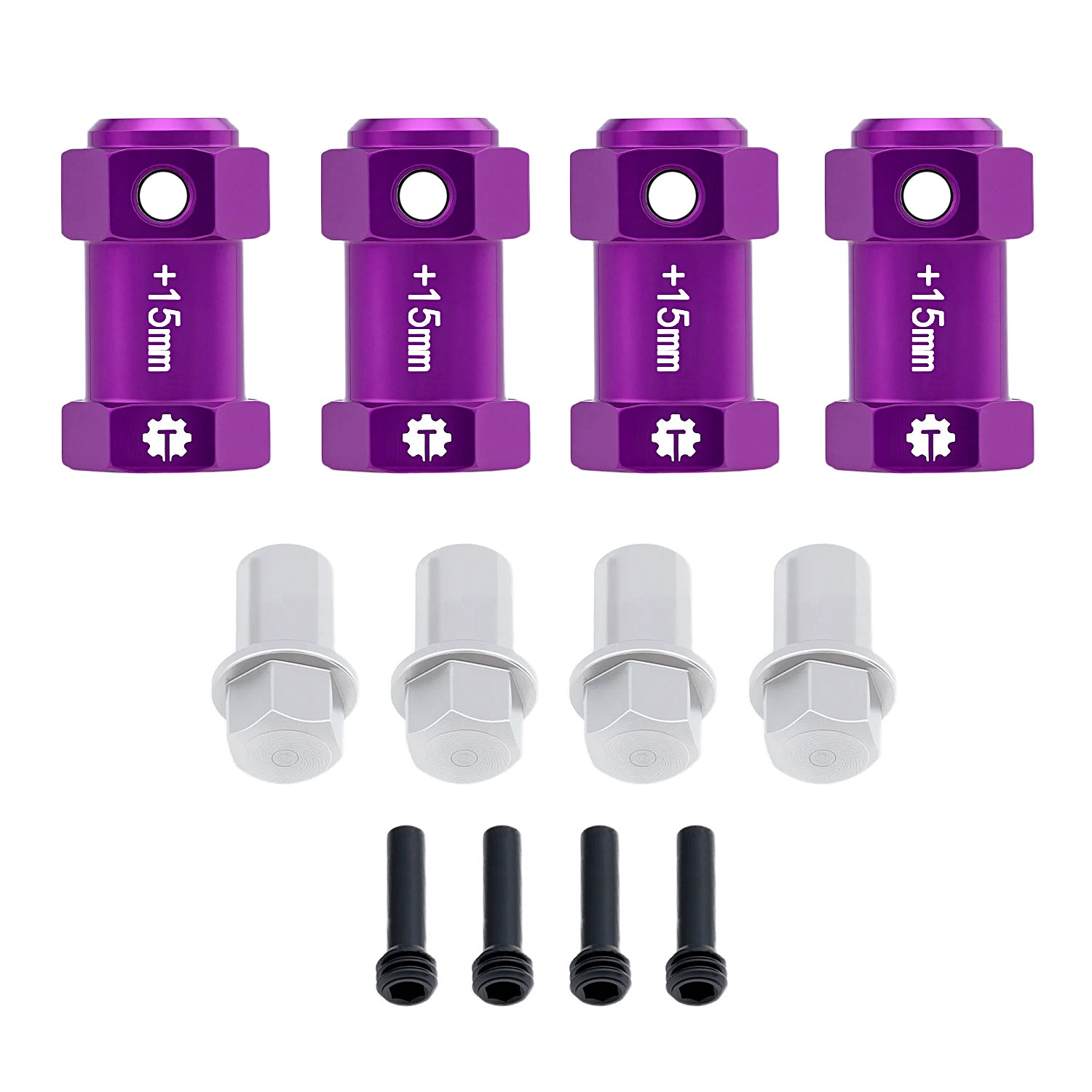 TCRC 4PCS Aluminum 12mm Wheel Hex Hubs 15MM Extension Adapters for Axi ...