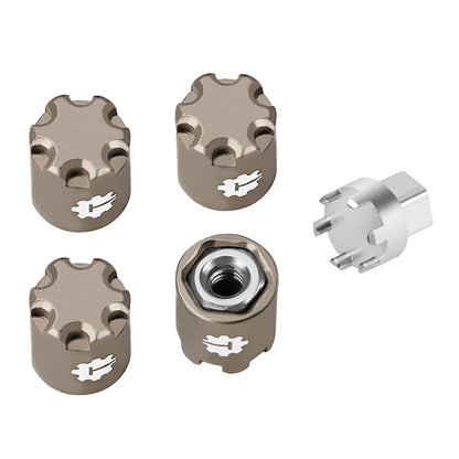 TCRC 4PCS Aluminum M2.5 Wheels Center Caps Lock Nuts