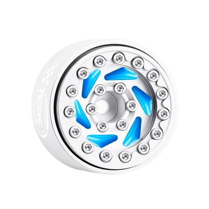 TCRC 4PCS Night Glow Color Fluorescent Purple/Blue Aluminum 1.0 Inch Beadlock Wheels Hubs