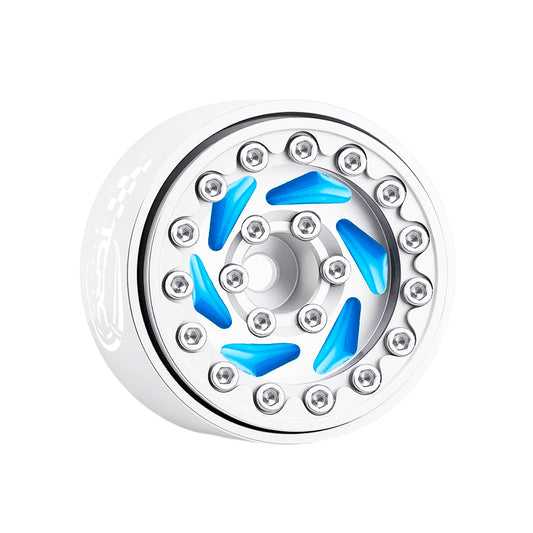 TCRC 4PCS Night Glow Color Fluorescent Purple/Blue Aluminum 1.0 Inch Beadlock Wheels Hubs
