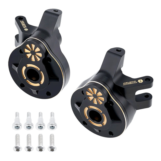 TCRC Brass Front Steering Knuckles Outer Portal Cover+Inner Portal Cover Housing 224g/Pair Weights for Axial 1/8 AXP8 Gilamon Trail Buggy