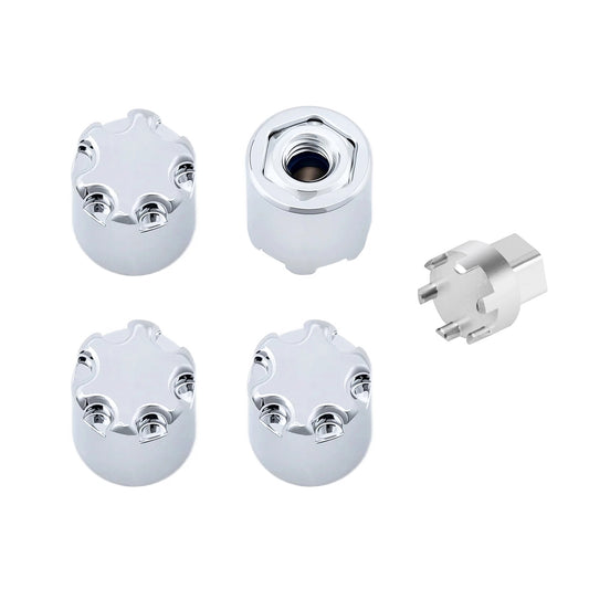 TCRC 4PCS Aluminum M2.5 Wheels Center Caps Lock Nuts