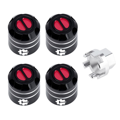 TCRC 4PCS Aluminum M4 Nut Wheel Rim Center Cap Manual Locking Hubs