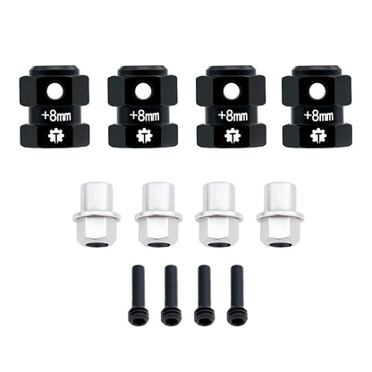 TCRC 4PCS Aluminum 12mm Wheel Hex Hubs 8MM Extension Adapters for Axial 1/8 AXP8 Gilamon Trail Buggy