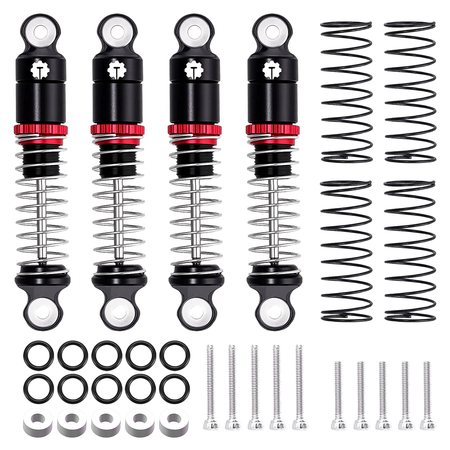 TCRC 4PCS Aluminum 27mm Shock Absorber Damper Set for Axial SCX30 1/30 RC Crawler Car Upgrades