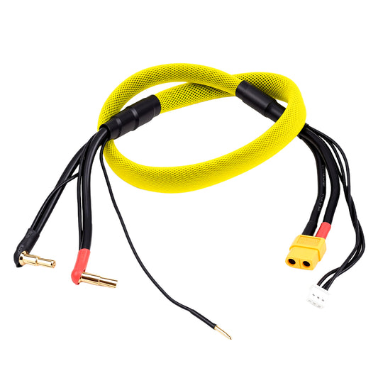 TCRC 1pc 600mm 2S XT60 Lipo Battery Charging / Balance Cable Leads with 4mm/5mm Bullet Connector