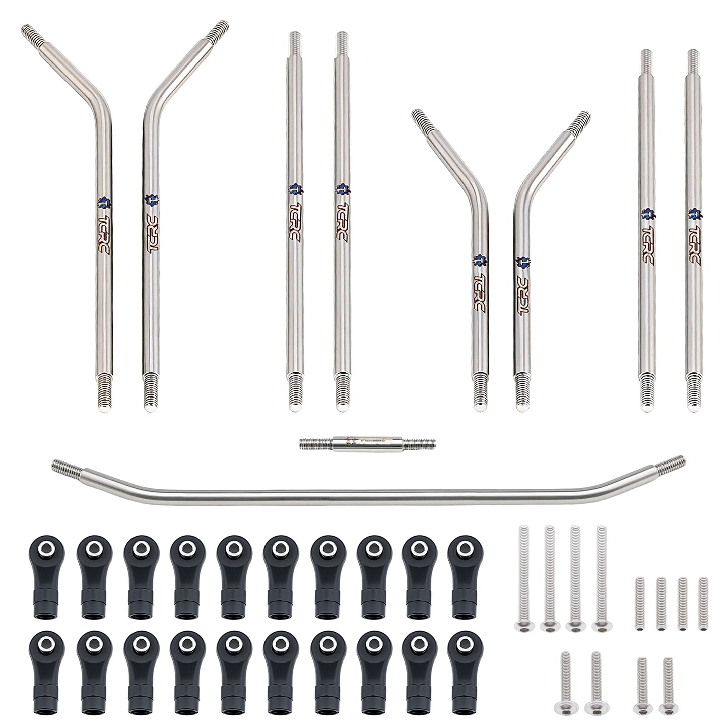 TCRC 10PCS Grade 5 Titanium High Clearance Chassis Links and Steering Links set for Axial 1/8 AXP8 Gilamon Trail Buggy