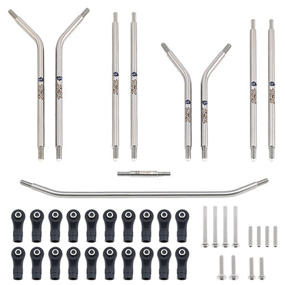 TCRC 10PCS Grade 5 Titanium High Clearance Chassis Links and Steering Links set for Axial 1/8 AXP8 Gilamon Trail Buggy