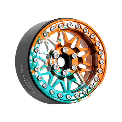 TCRC 4PCS Splash Anodizing Aluminum 2.2 Inch Beadlock Wheels Hubs