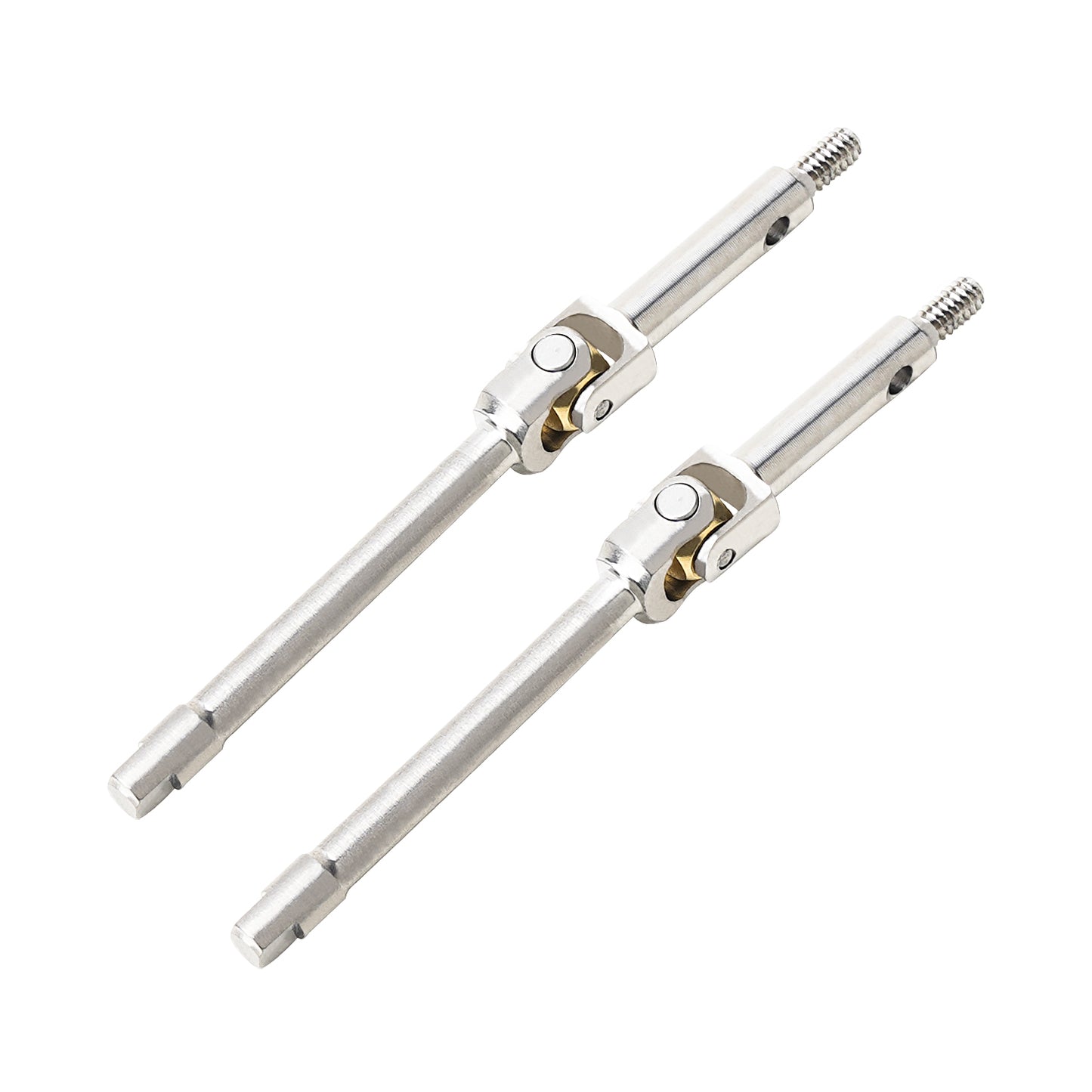 TCRC 2PCS High Steering Angle Universal Grade 5 Titanium U-Joint Axle Shafts +4MM Wide CVD for Axial SCX24 AX24