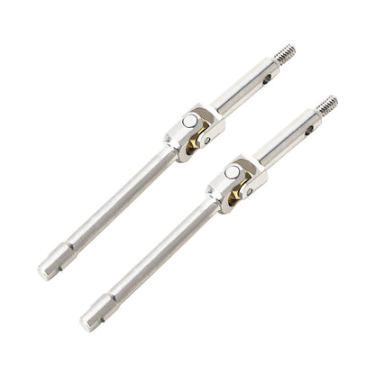 TCRC 2PCS High Steering Angle Universal Grade 5 Titanium U-Joint Axle Shafts +4MM Wide CVD for Axial SCX24 AX24