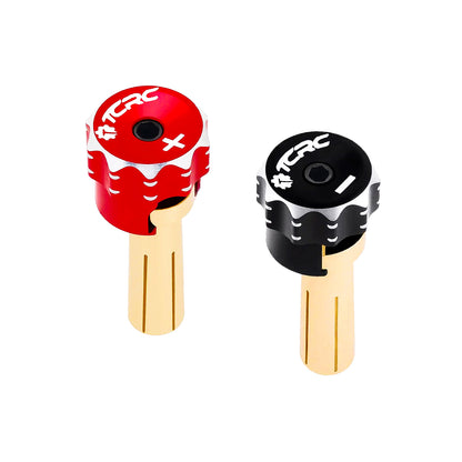 TCRC 2PCS Aluminum Heatsink 5mm Bullet Plug Connectors for Li-Po and Li-HV Hardcase Power (Red + Black)