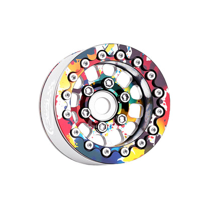 TCRC 4PCS Deep Dish Splash Anodizing Aluminum 1.55 Inch Wheels Hubs