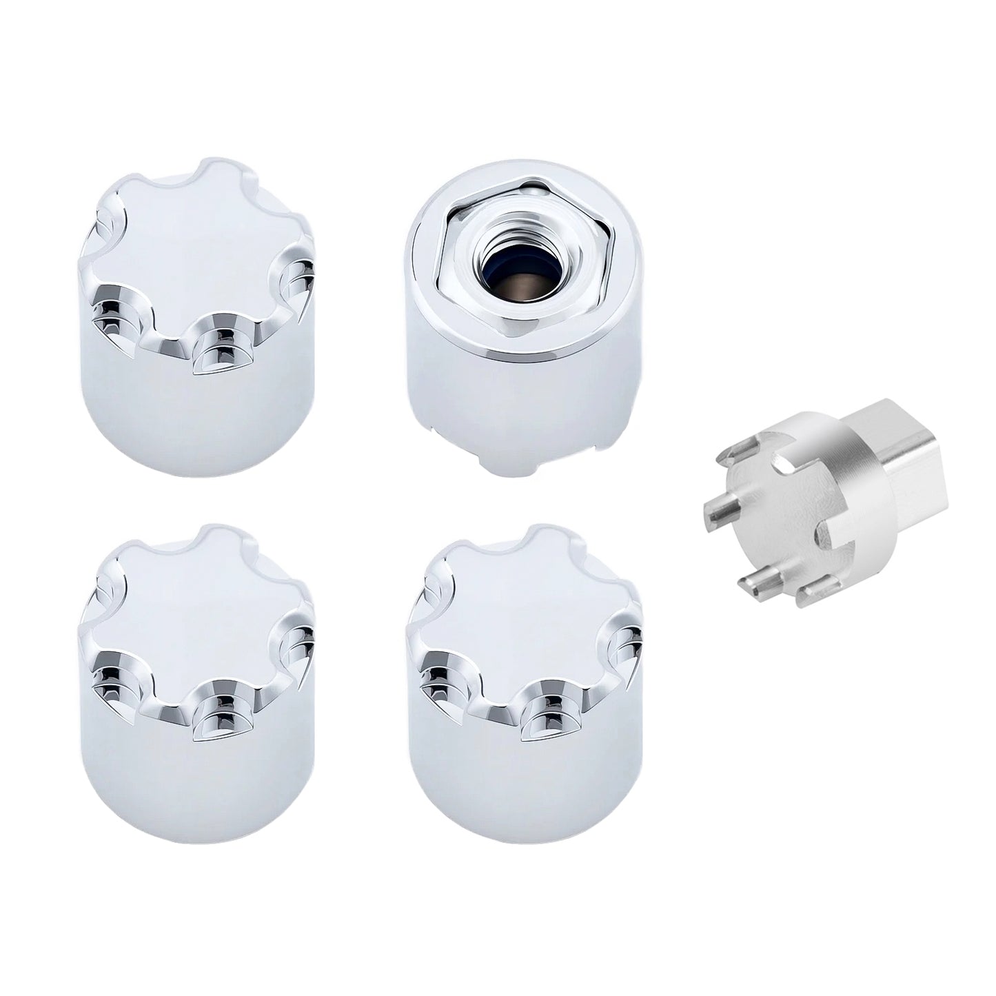 TCRC 4PCS Aluminum M4 Nut Wheel Rim Center Cap Manual Locking Hubs