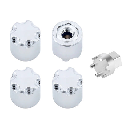 TCRC 4PCS Aluminum M4 Nut Wheel Rim Center Cap Manual Locking Hubs