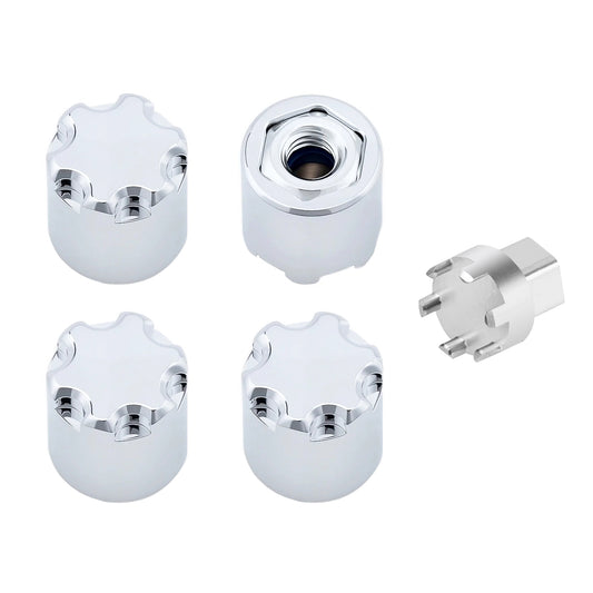 TCRC 4PCS Aluminum M4 Nut Wheel Rim Center Cap Manual Locking Hubs