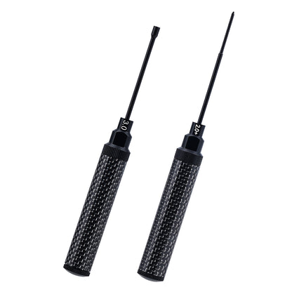 TCRC Carbon Fiber Handle Tool with High Speed Steel Screwdriver bit Set 2.0mm+ Phillips Screwdriver 3.0mm Hex Nut Driver for 1/30 Axial SCX30 Ford Bronco Jeep Wrangler JLU