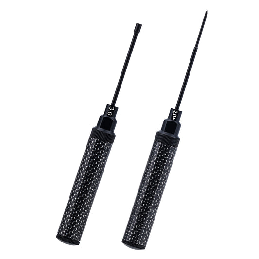 TCRC Carbon Fiber Handle Tool with High Speed Steel Screwdriver bit Set 2.0mm+ Phillips Screwdriver 3.0mm Hex Nut Driver for 1/30 Axial SCX30 Ford Bronco Jeep Wrangler JLU