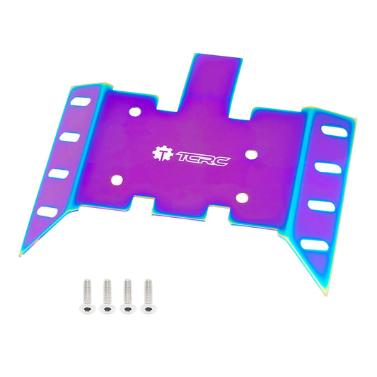 TCRC Colorful Stainless Steel Chassis Skid Plate Armor Guard Plate Protection for Axial 1/8 AXP8 Gilamon Trail Buggy