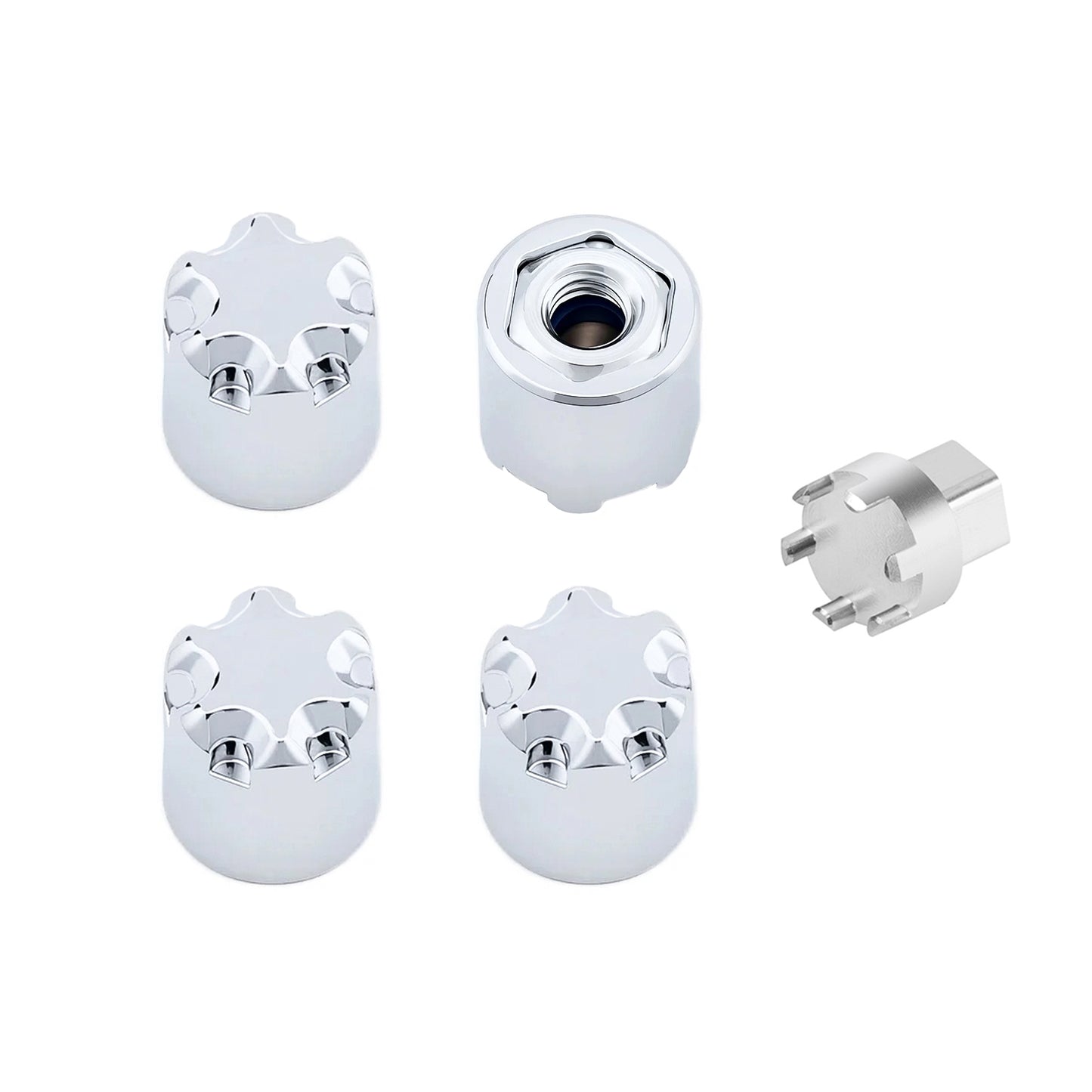 TCRC 4PCS Aluminum M2 Wheels Center Caps Lock Nuts