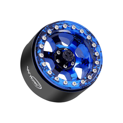 TCRC 4PCS Splash Anodizing Aluminum 2.2 Inch High Mass RC Beadlock Wheels Hubs