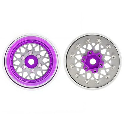 TCRC 4PCS Deep Dish Grade 5 Titanium Wheel Face 1.0 Inch Beadlock Wheels Hubs