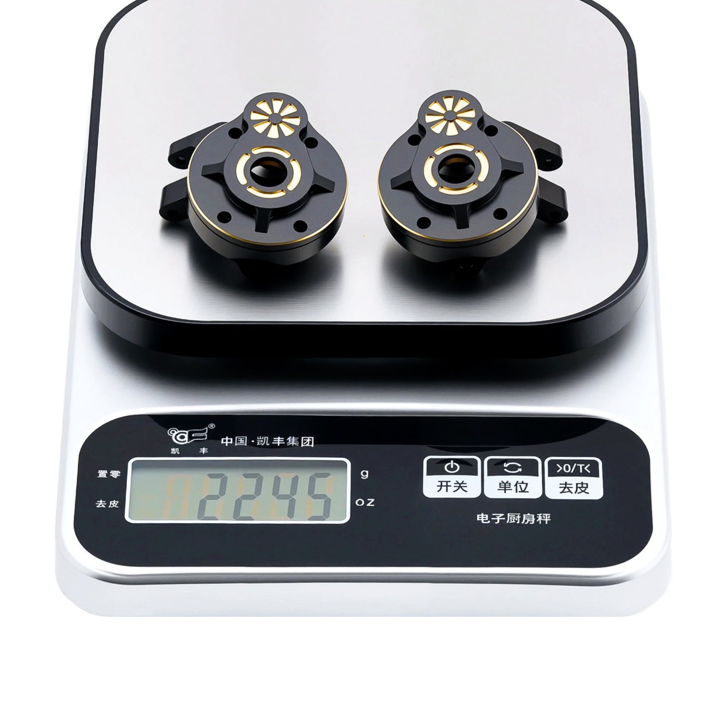 TCRC Brass Front Steering Knuckles Outer Portal Cover+Inner Portal Cover Housing 224g/Pair Weights for Axial 1/8 AXP8 Gilamon Trail Buggy