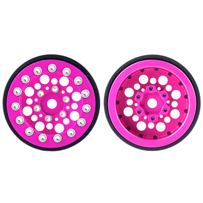 TCRC 4PCS Aluminum Deep Dish 1.0Inch Beadlock Wheels Hubs