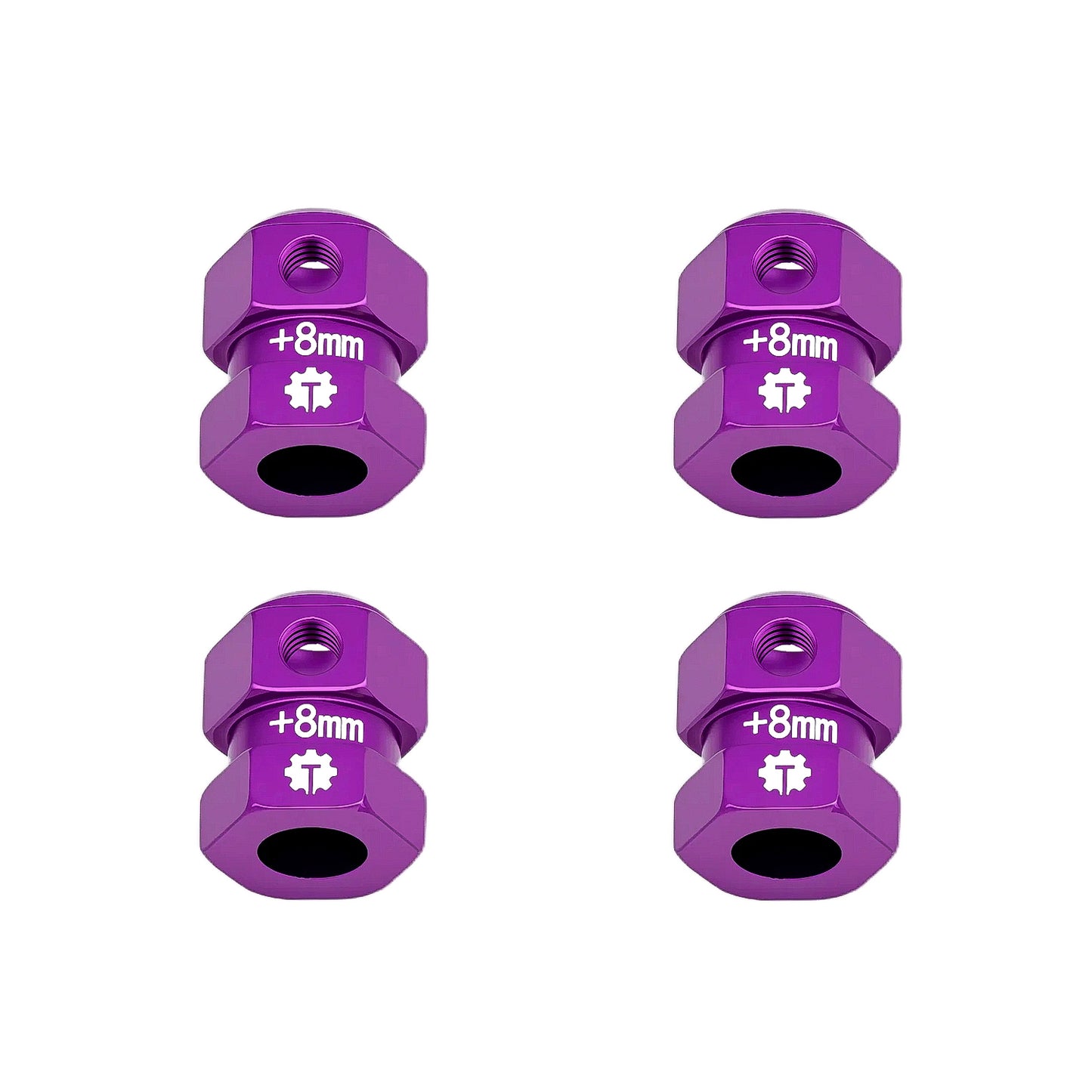 TCRC 4PCS Aluminum 12mm Wheel Hex Hubs 8MM Extension Adapters for Axial 1/8 AXP8 Gilamon Trail Buggy