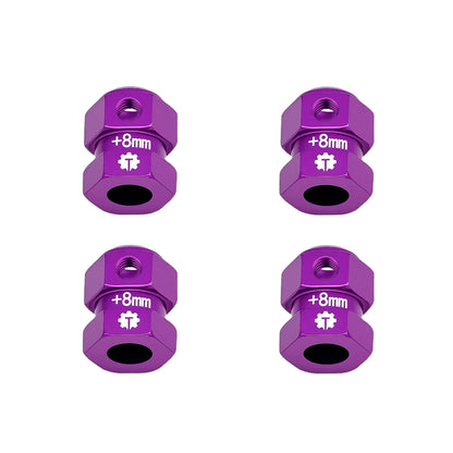 TCRC 4PCS Aluminum 12mm Wheel Hex Hubs 8MM Extension Adapters for Axial 1/8 AXP8 Gilamon Trail Buggy