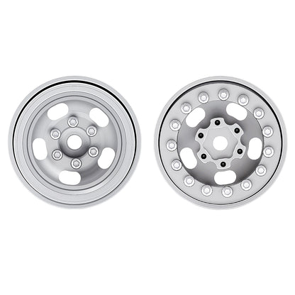 TCRC 4PCS Aluminum Deep Dish 1.0 Inch Beadlock Wheels Hubs