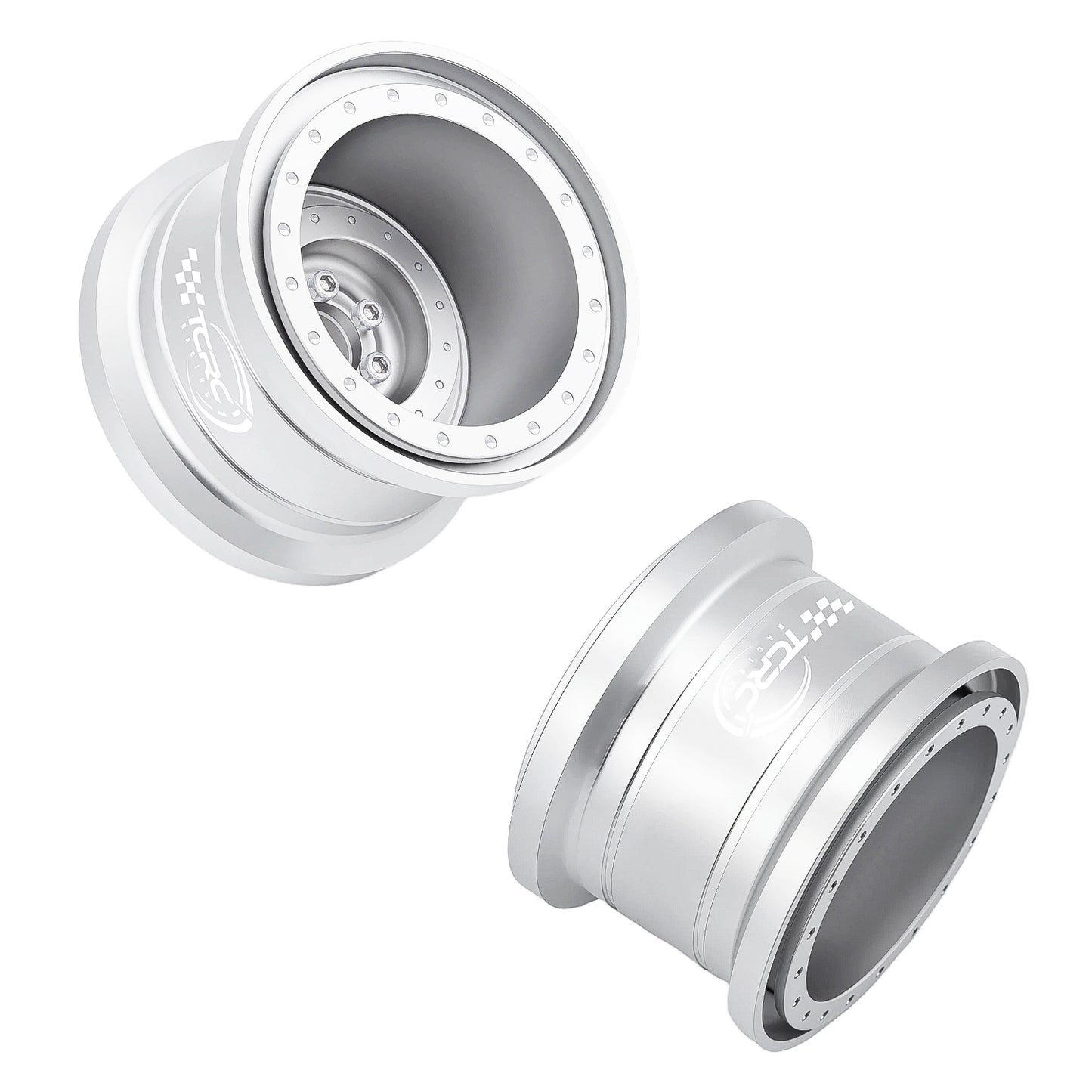 TCRC 4PCS Aluminum TRX4MT Beadlock Wheels Hubs for TRX-4MT F-150 K10 1/18 Scale Monster Truck