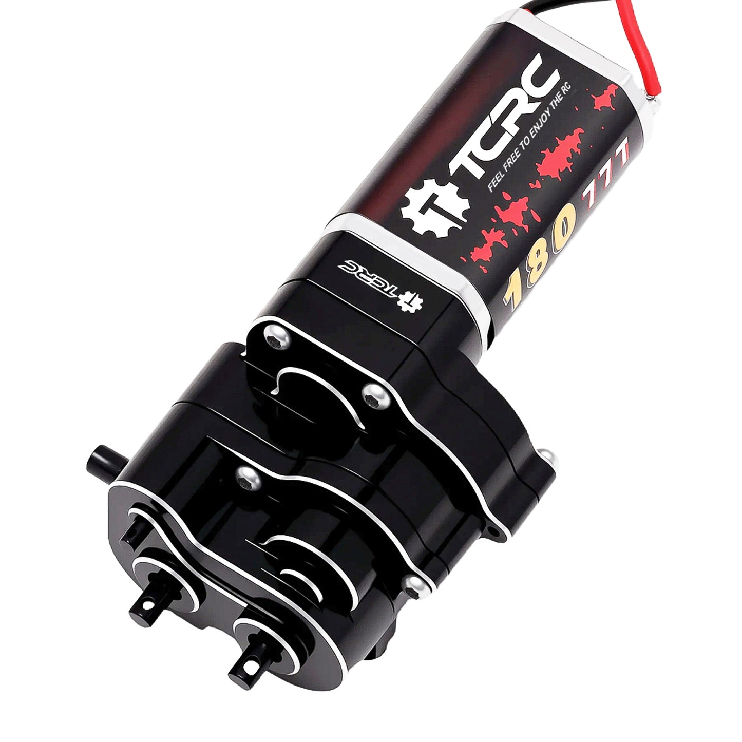 TCRC Metal 180 77T High Torque Speed Reduction Brushed Motor w/ 11T Pinion Low Speed Transmission Gearbox w/ Chromoly Steel Integrated Gears Assembly Set for 1/18 HPI Venture18