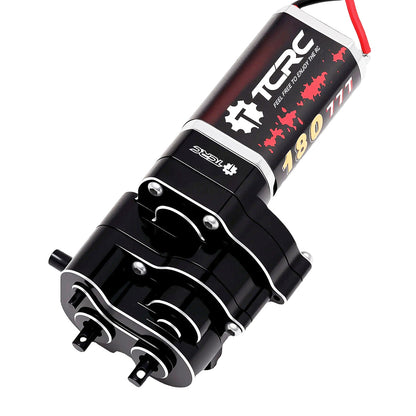 TCRC Metal 180 77T High Torque Speed Reduction Brushed Motor w/ 11T Pinion Low Speed Transmission Gearbox w/ Chromoly Steel Integrated Gears Assembly Set for 1/18 HPI Venture18