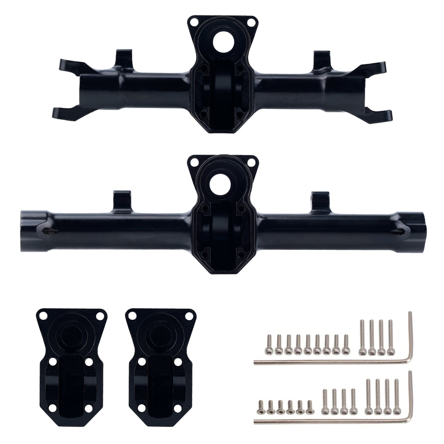 Full Brass Front&Rear Axle Housing with Diff Covers Set for Axial SCX24