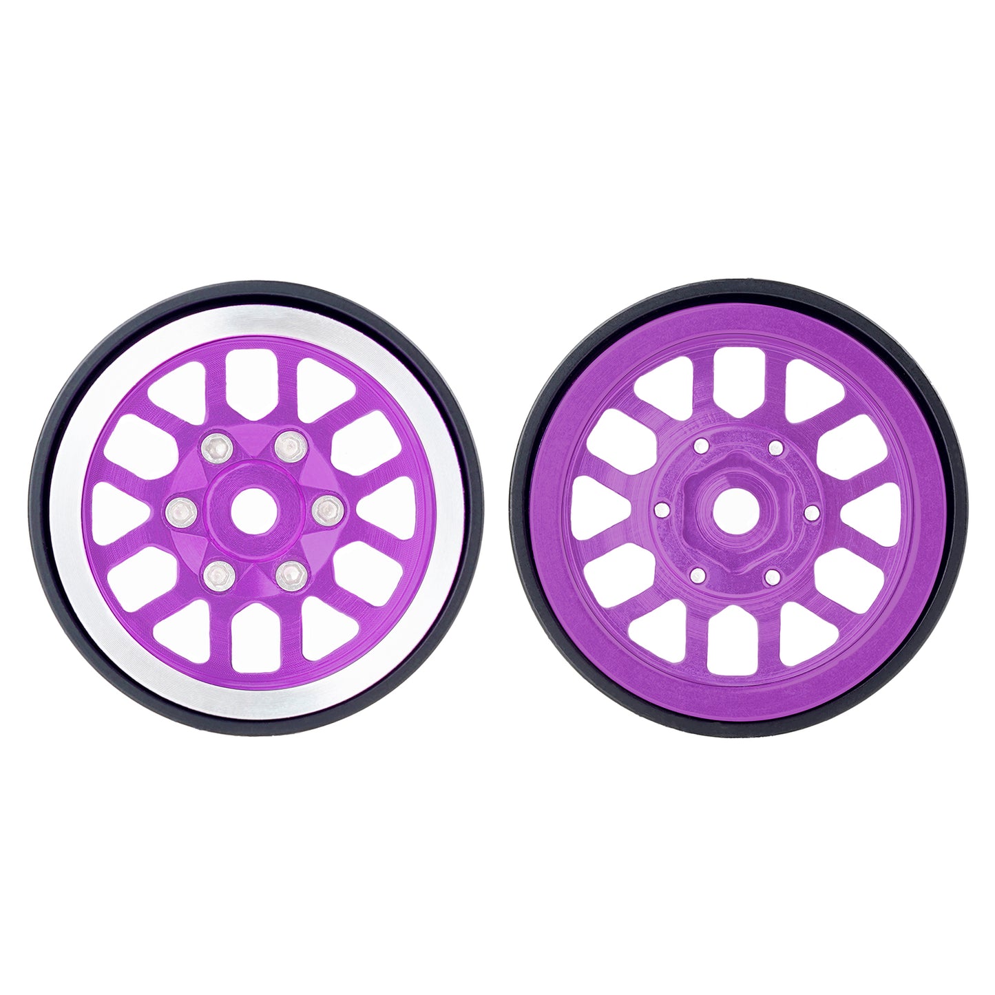 TCRC 4PCS Aluminum Deep Dish 1.0 Inch Beadlock Wheels Hubs