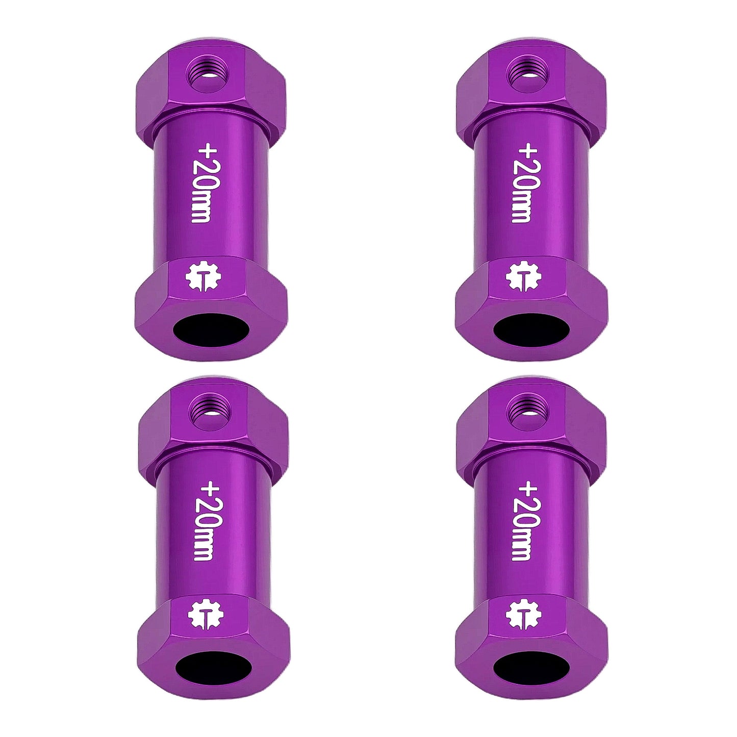 TCRC 4PCS Aluminum 12mm Wheel Hex Hubs 20MM Extension Adapters for Axial 1/8 AXP8 Gilamon Trail Buggy