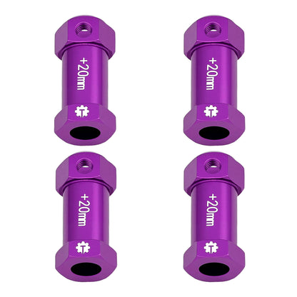 TCRC 4PCS Aluminum 12mm Wheel Hex Hubs 20MM Extension Adapters for Axial 1/8 AXP8 Gilamon Trail Buggy