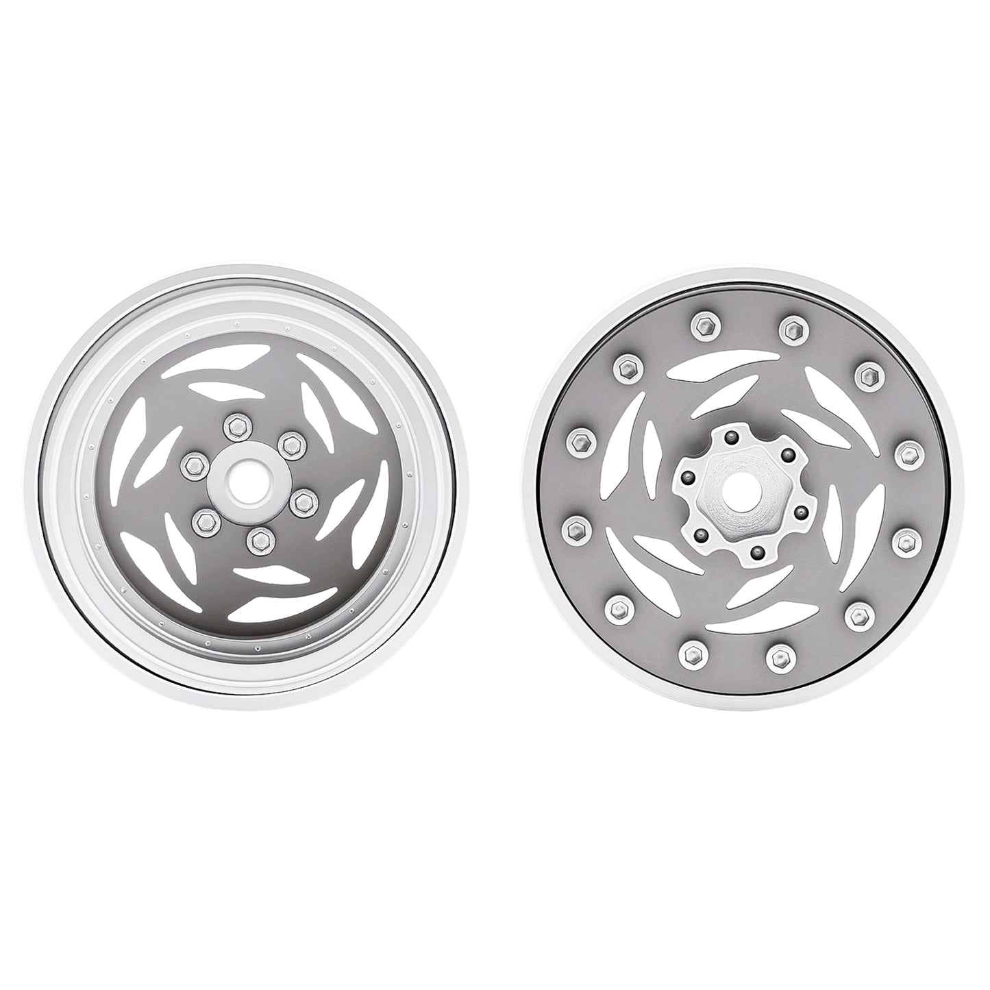 TCRC 4PCS Grade 5 Titanium Wheel Face Aluminum 1.3 Inch Wheels Hubs