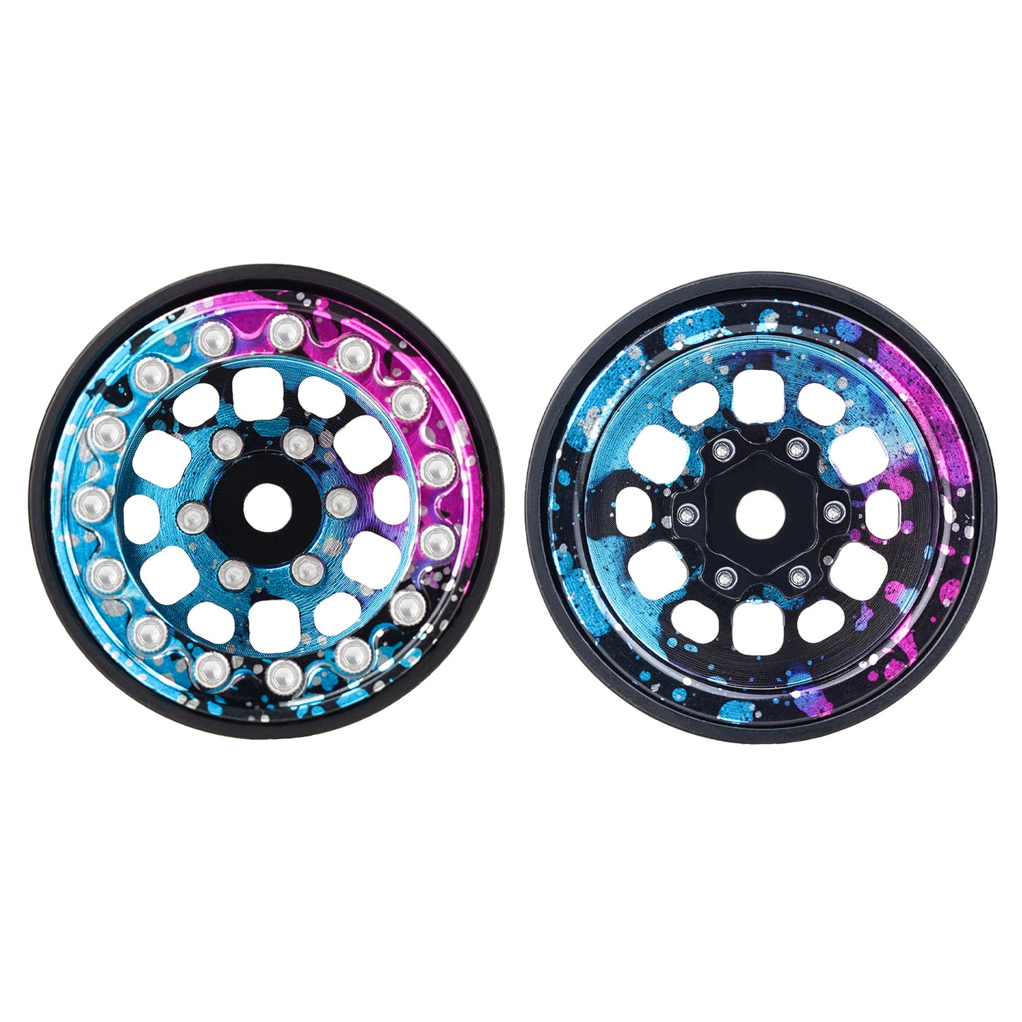 TCRC 4PCS Aluminum Deep Dish 1.0 Inch Beadlock Wheels Hubs