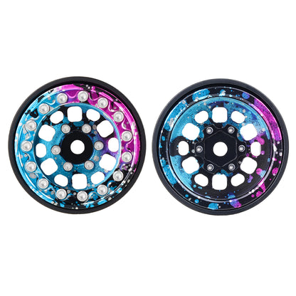 TCRC 4PCS Aluminum Deep Dish 1.0 Inch Beadlock Wheels Hubs