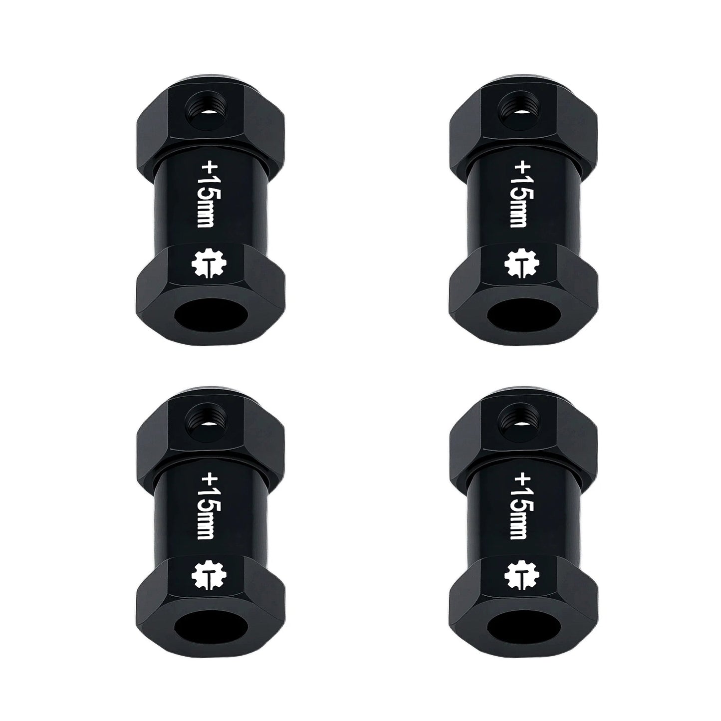 TCRC 4PCS Aluminum 12mm Wheel Hex Hubs 15MM Extension Adapters for Axial 1/8 AXP8 Gilamon Trail Buggy