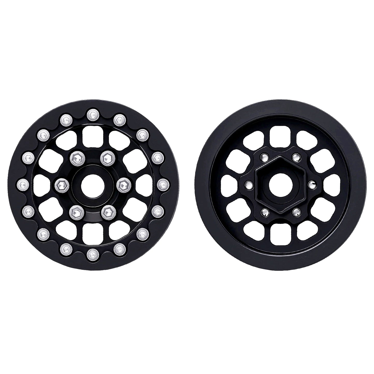 TCRC 4PCS Deep Dish Splash Anodizing Aluminum 1.55 Inch Wheels Hubs
