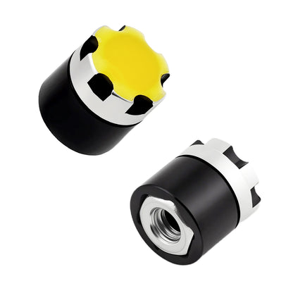 TCRC 4PCS Night Glow Color Fluorescent Green/Yellow Aluminum M4 Nut Wheel Rim Center Cap Manual Locking Hubs