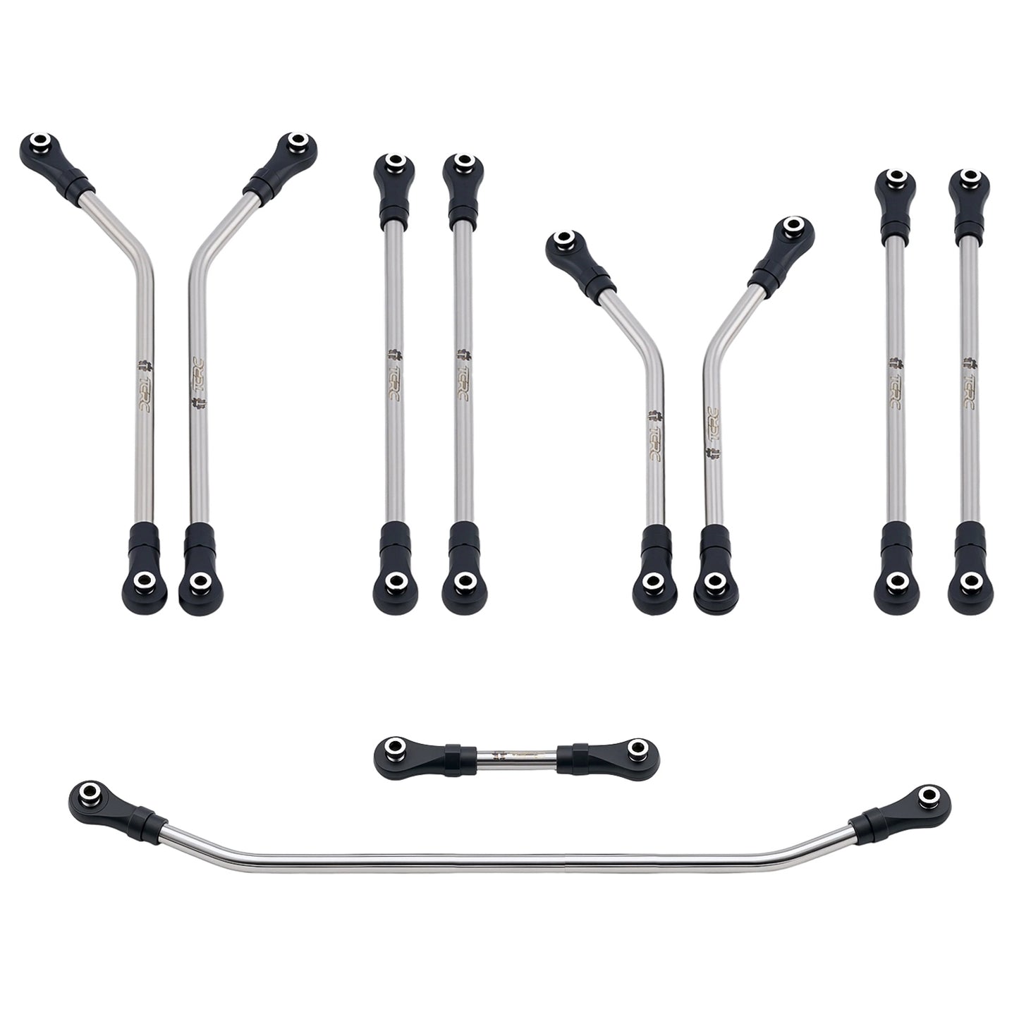 TCRC 10PCS Grade 5 Titanium High Clearance Chassis Links and Steering Links set for Axial 1/8 AXP8 Gilamon Trail Buggy