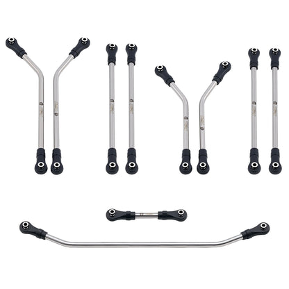 TCRC 10PCS Grade 5 Titanium High Clearance Chassis Links and Steering Links set for Axial 1/8 AXP8 Gilamon Trail Buggy